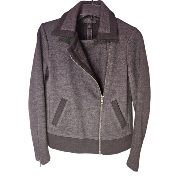 J. Crew wool blend knit motorcycle jacket. Size 0/2 ( XS) - Picture 1 of 6